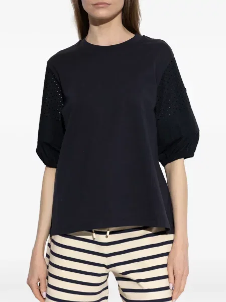 Koszulka Moncler z perforacją niebieska