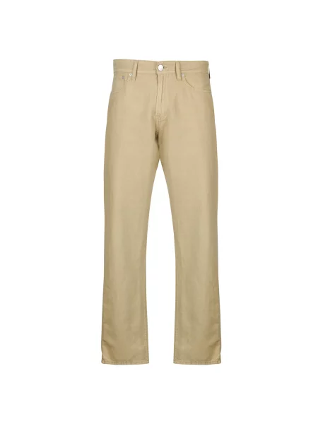 Ľanové nohavice Jack & Jones béžová