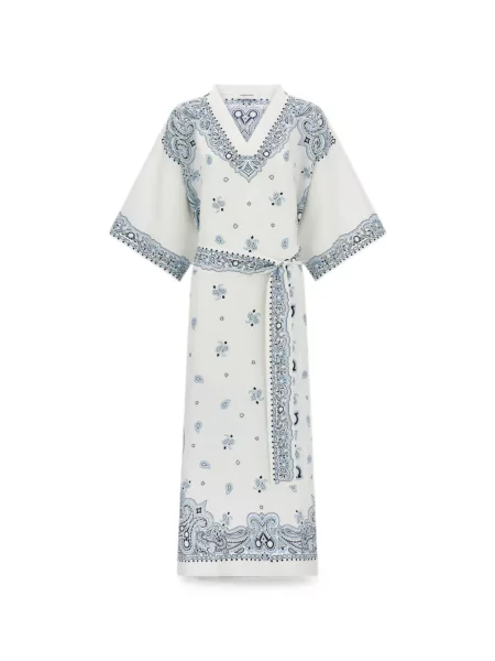 Rochie Ferragamo de mătase cu imagine alb