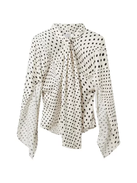 Bluză Stella Mccartney cu funde cu buline alb