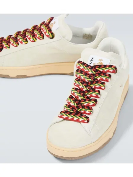 Sneakerși Lanvin din piele de căprioară alb