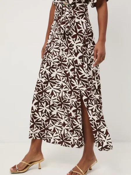 Medicine spódnica z rozcięciem z beżowa