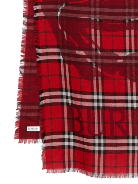 Кариран шал Burberry с ресни червено
