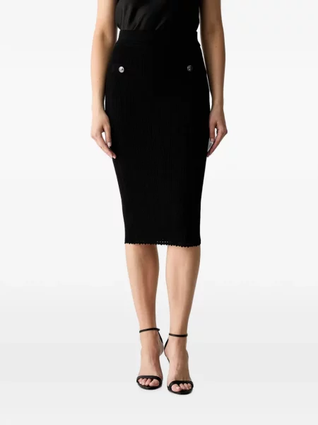 Fustă midi Guess tricotate negru