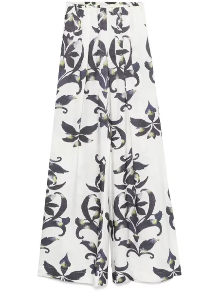Pantaloni Forte_forte cu imagine cu imprimeu geometric alb