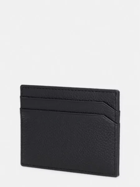 HUGO etui za kartice usnjeni HUKE_Cardcase črna