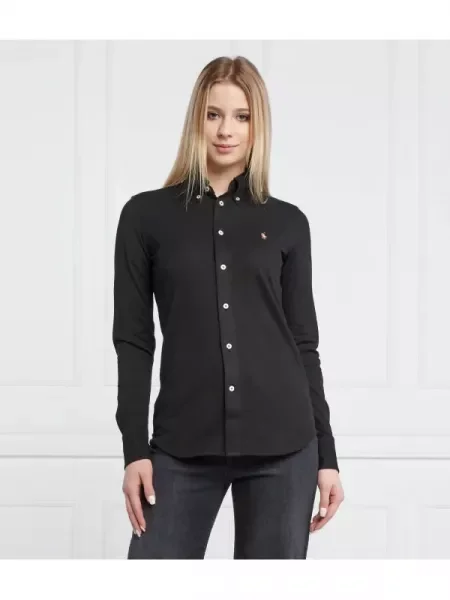 POLO RALPH LAUREN cămașă Heidi | knit oxford negru