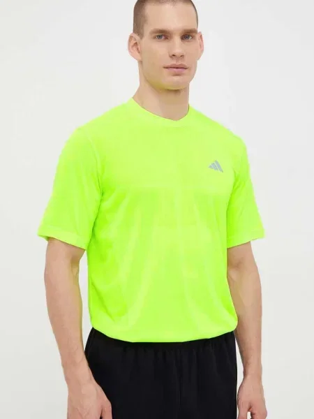 Тениска за бягане adidas Performance Ultimate с изчистен дизайн зелено