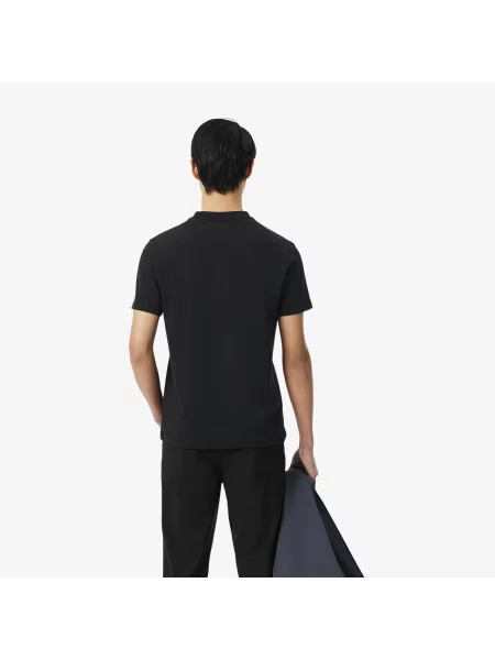 Lacoste Żakardowy T-Shirt Piké Z Logo Commuter czarny
