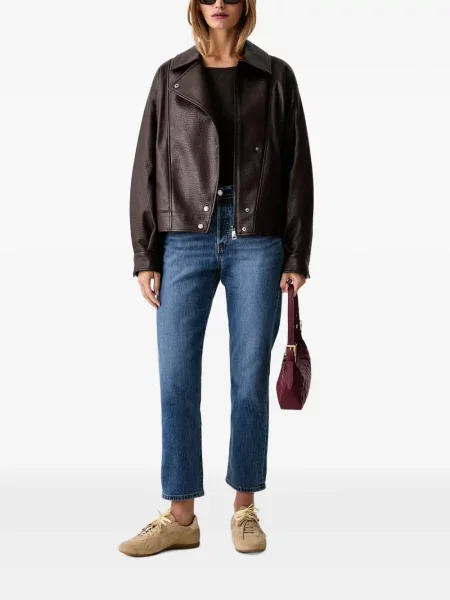 Pantaloni scurți din denim Levi's® din dantelă zdrențuiți cu talie înaltă albastru