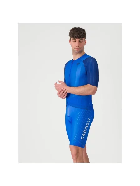 Spodenki rowerowe Castelli Free Aero Race S niebieskie Italia srebrne S szare