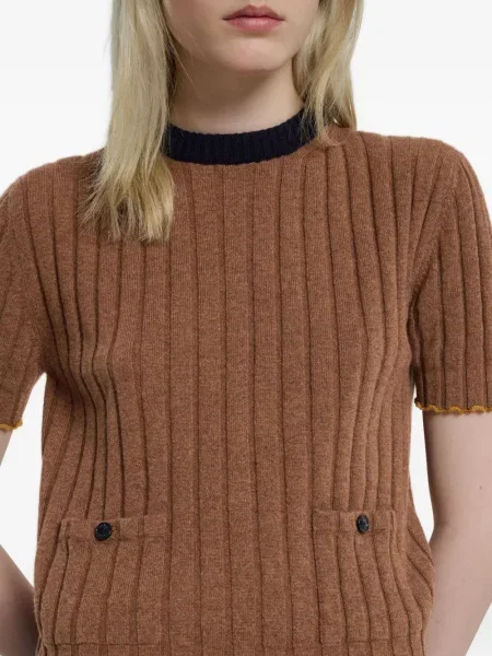 Tricou Barrie din cașmir maro