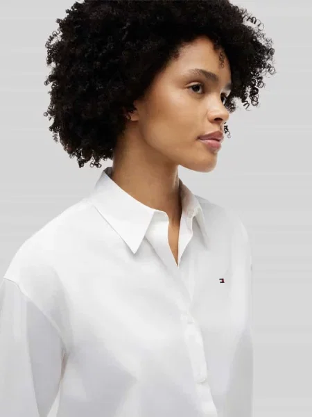 Koszula z długim rękawem z czystej bawełny o kroju regular fit Tommy Hilfiger biała
