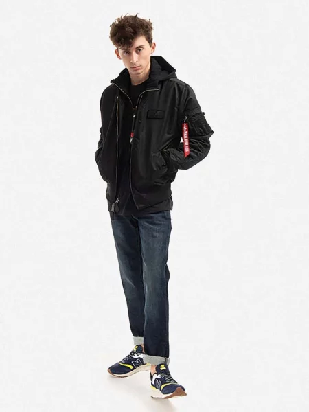 Bomber jakna Alpha Industries D-Tec Se za muškarce za prijelazno razdoblje crna