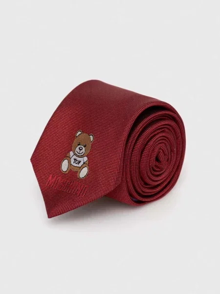 Moschino cravata de matase rosu