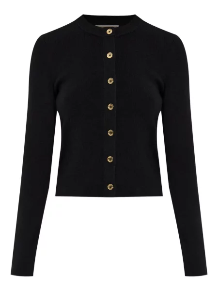 Koszulka Michael Michael Kors prążkowana z nadrukiem garniturowa niebieska