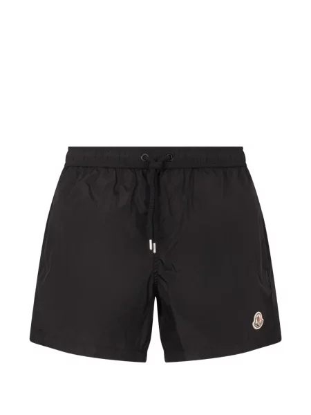Kąpielówki Moncler z logo ze sznurkiem czarne