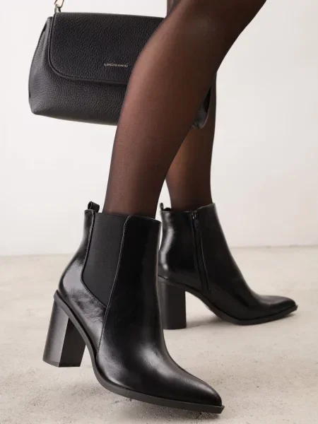 Botine elegante cu gros tip știbleti Kaspella negre