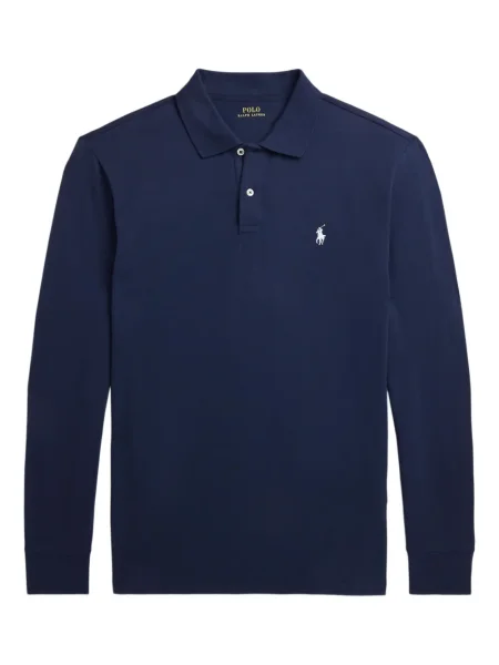 Πλεκτή μακρύς φόρεμα σε στυλ πουκάμισου Polo Ralph Lauren με halter λαιμόκοψη λευκό