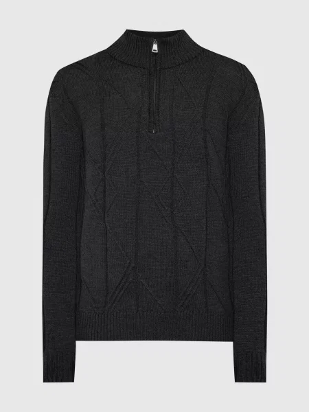 Светр з вовни у фактурний візерунок Cashmere&whiskey коричневий
