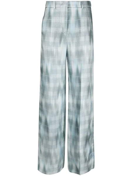 Pantaloni Giorgio Armani de mătase albastru