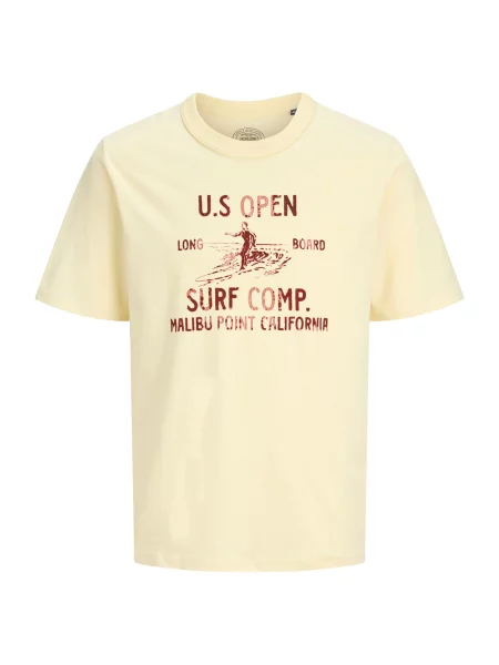 Jack & Jones Premium Tricou JPRBLUNIKO crem / castaniu / ruginiu maro