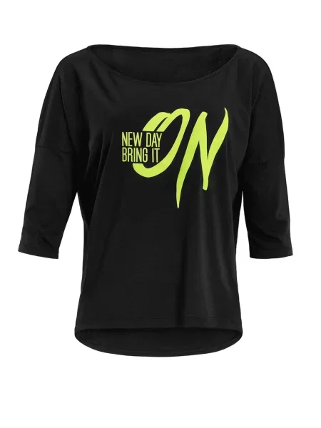 Winshape Tricou funcțional galben citron negru