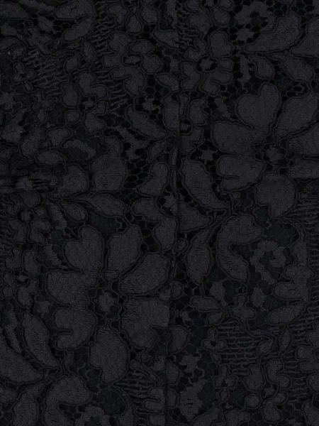 Lung rochie midi Plain din dantelă negru
