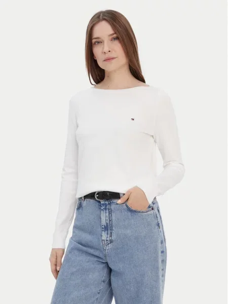 Tommy Hilfiger Sweter Kobiety jednolity S biały