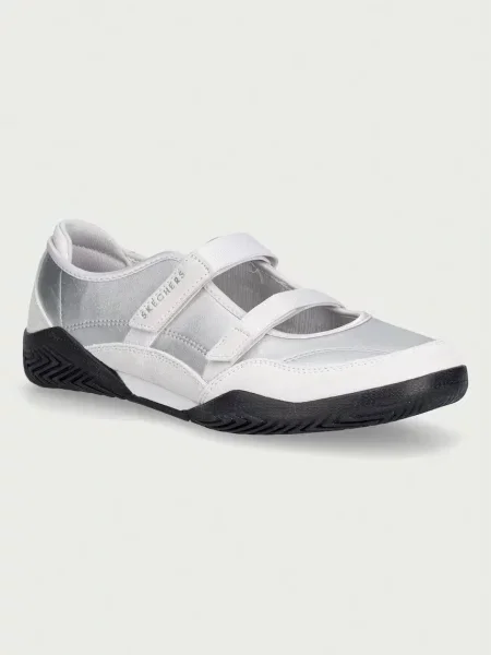 Skechers baleriny skórzane ZINGER EVO-ZEN DAZE szare