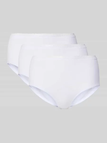 Figi o kroju slim fit z mieszanki bawełny w zestaw 3 szt. Schiesser białe