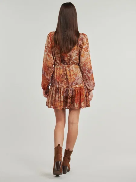 Rochie Desigual cu model paisley portocaliu