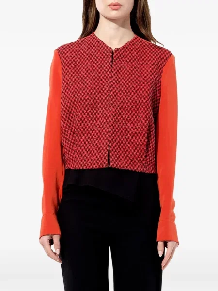Geacă Balenciaga din tweed portocaliu