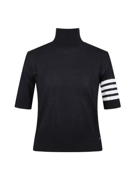 Sweter Thom Browne z krótkim rękawem niebieski