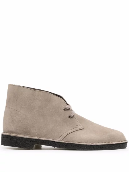 Botine Clarks Originals cu șireturi din piele de căprioară gri