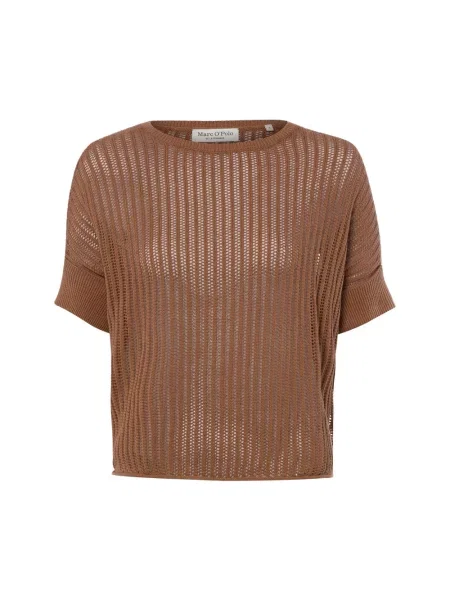 Marc O'Polo sweter z krótkim rękawem i zawartością lnu Kobiety S brązowy