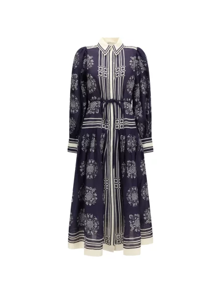 Rochie tip cămașă Alemais cu model floral cu imagine albastru