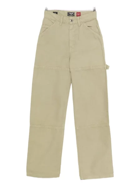 Pantaloni Superdry cu autograf verde