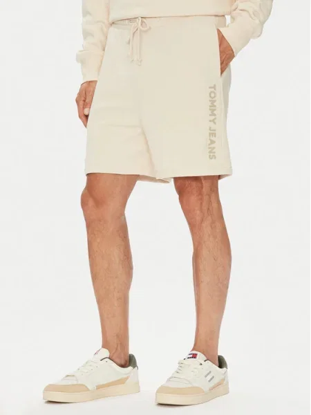 Tommy Jeans Спортни шорти New Classic Beach бежов