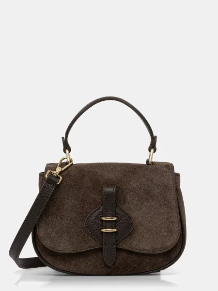 Coccinelle geantă crossbody pentru femei din piele întoarsă verde