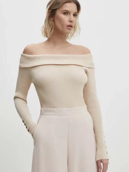 Пуловер Answear Lab бежово