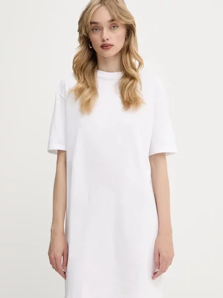 Armani Exchange sukienka mini prosta biały