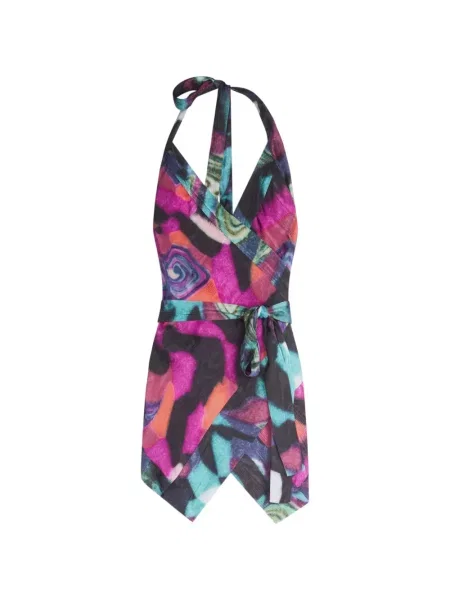 Top Dries Van Noten cu gât halter negru