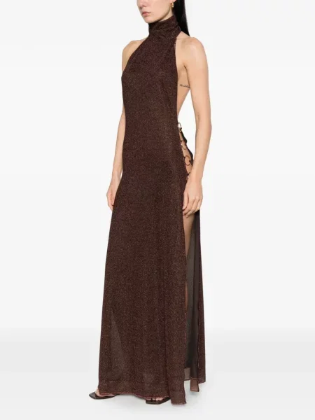 Maxi pulover cu guler înalt rochie maxi Oseree de costum maro