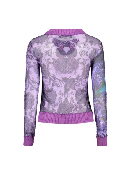 Dzianinowy top Desigual fioletowy