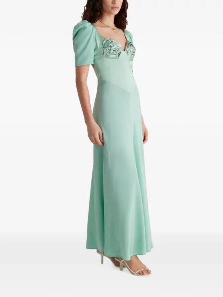 Rochie maxi Violante Nessi de mătase verde