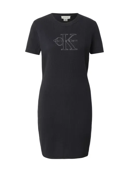 Calvin Klein Jeans Rochie tricotat / argintiu negru