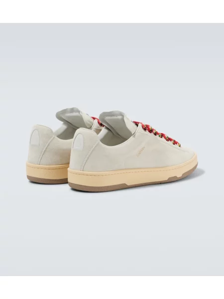 Sneakerși Lanvin din piele de căprioară alb
