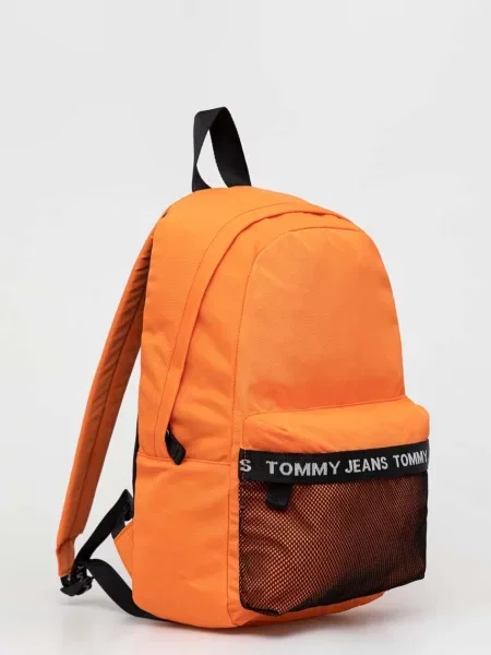 Plecak Tommy Jeans z nadrukiem pomarańczowy