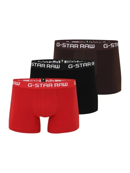 G-STAR Boxeri Classic ciocolatiu / roșu deschis / negru alb